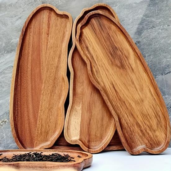 Yousheng Wooden Tea Coffee Tray Cloud-Shaped Fruit Dessert Candy Plate for Tea Coffee Cup Breakfast Plate Jewelry Cosmetics Organizer