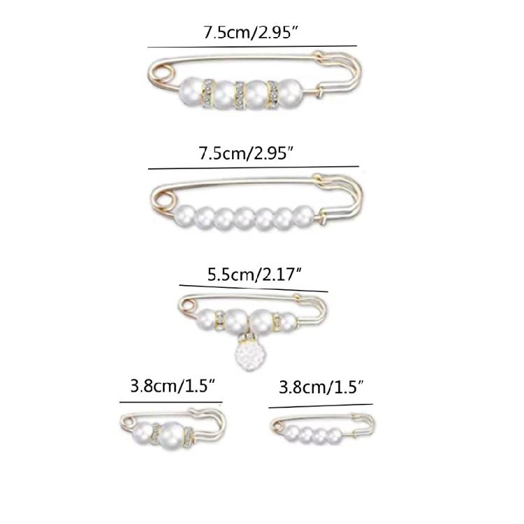 10 Pcs Fashion Pearls Brooch Cardigan Collar Brooch Clip Artificial Pearls Brooch Fashion Sweater Shawl Clip Enduring