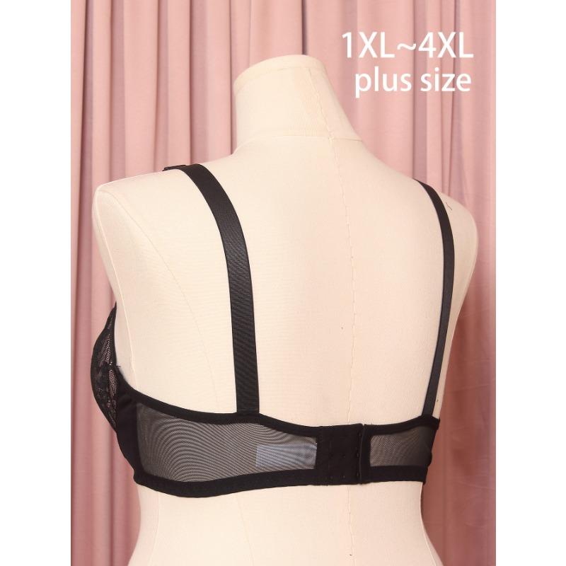 Plus Size Lace Full Cup Bra Breathable Underwear For Women