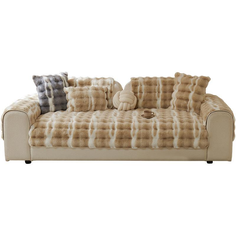 Gradual Change Tutu Velvet Sofa Cushion  New Autumn And Winter Plush Thickened Sofa Seat Cushion Sofa Cover Cloth Towel Cross-Border
