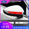 Car Sticker 2pcs Car Rearview Mirror Stickers Side Stripe DIY Decal For Ford Focus Mondeo Kuga Fiesta MK7 Escort Explorer Edge 2