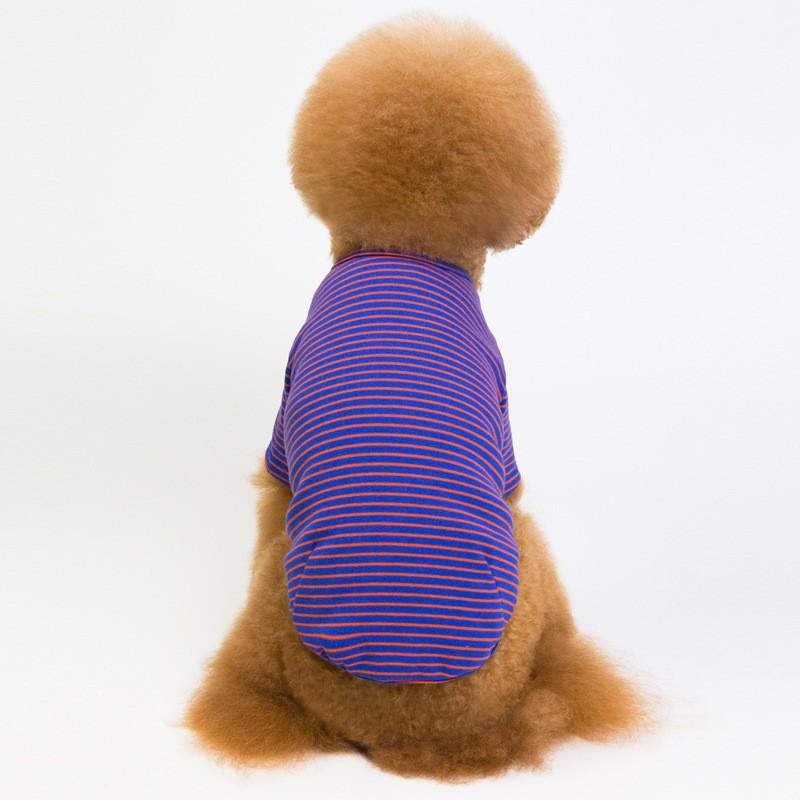 Pet Cotton T-Shirt Striped Dog Clothes Teddy French Bulldog Small Medium Breeds