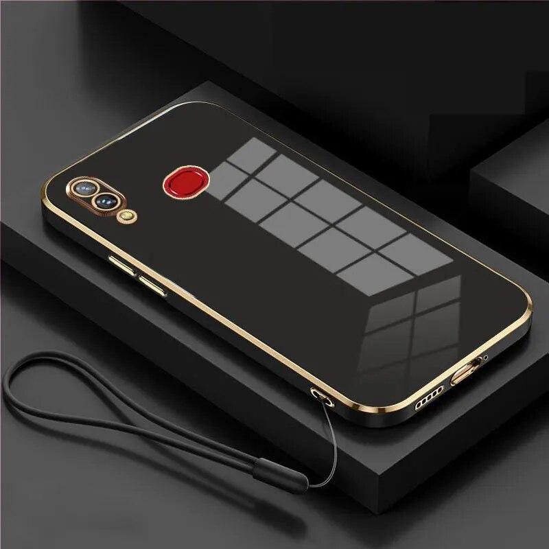 Für Samsung A10S Hülle Galaxy A10S Hülle SM-A107F SM-A107M Luxus Quadratische Beschichtung Telefonhülle Samsung A10S Stoßfeste Rückseite
