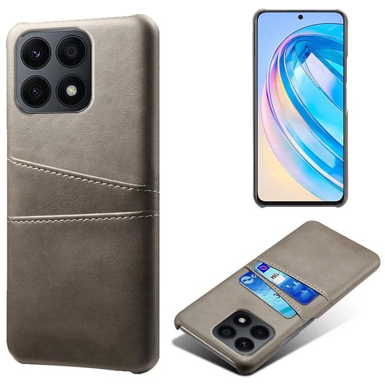 For Honor X8a 4G Dual Card Slots Phone Case Anti-scratch Leather PC Phone Cover