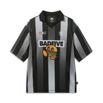 Li Ning × Badfive Basketball Champion Casual Fashion Loose Polo T-Shirt Men Tops Black ATSW749-1