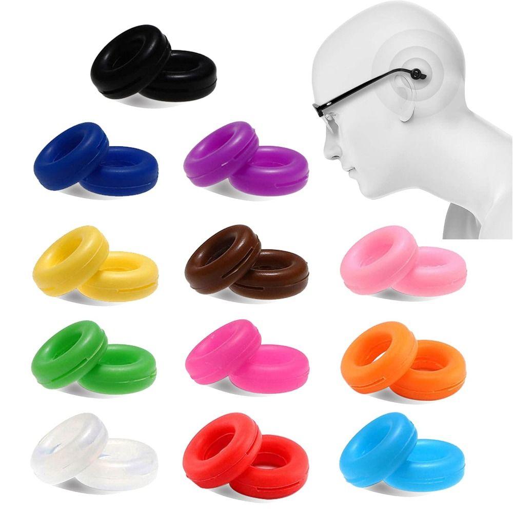 

12Pairs Antifall Silicone Eyewear Round Earmuffs Security Glasses Accessories Outdoor