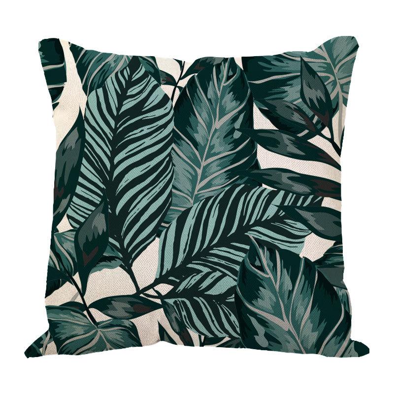 Linen Pillowcase Ins Tropical Plants Home Decoration Supplies Nordic Green Plants Design Sand Cushion Cover