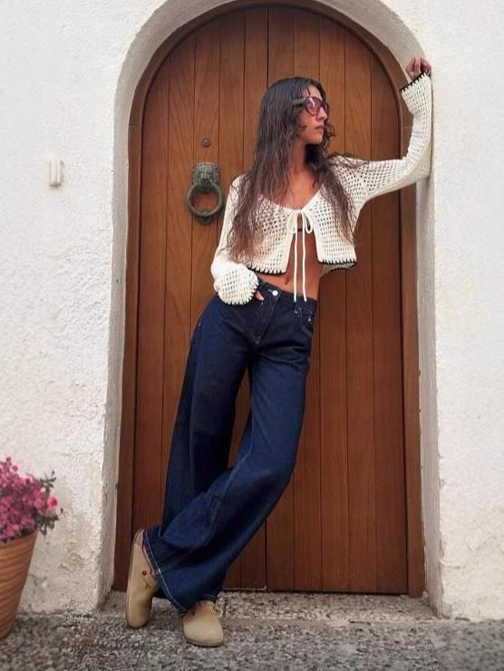 Women s Casual Fashion High Waist Straight Floor-length Jeans S