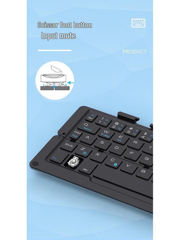 Portable Bluetooth Aluminum Alloy Folding Keyboard with Universal Phone/Tablet Stand, Silent Typing & USB-C Charging