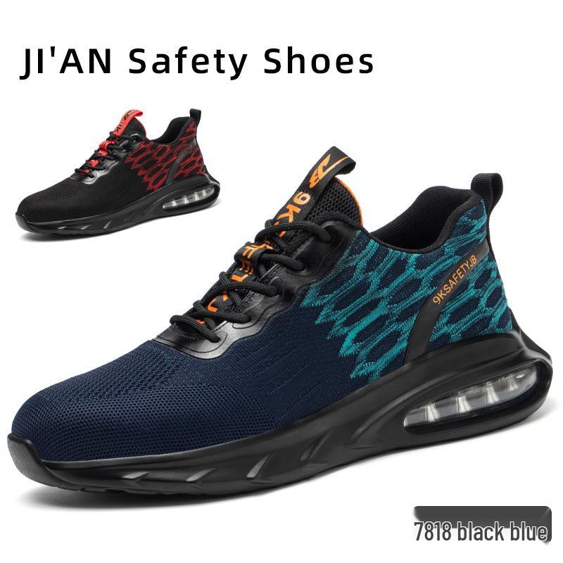 Flyknit Wear-resistant Steel Toe Safety Shoes: Anti-smash & Anti-puncture, Universal Work Shoes for All Seasons.