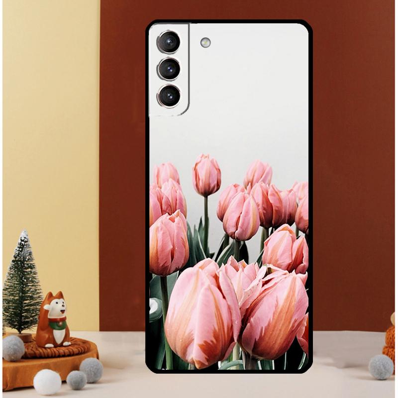 Tulips Flower Case For Samsung Galaxy S25 S26 Ultra S20 S21 S22 S23 S24 Ultra S10 Plus S25 FE Cover Funda