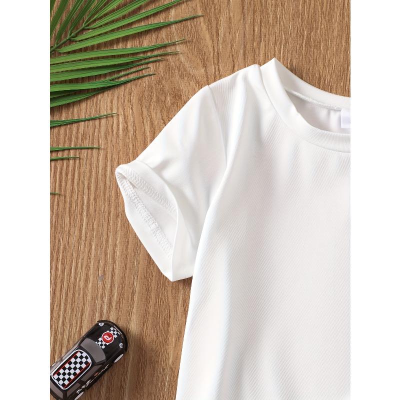 European sizes Fun and trendy short-sleeved printed T-shirt for boys on school buses