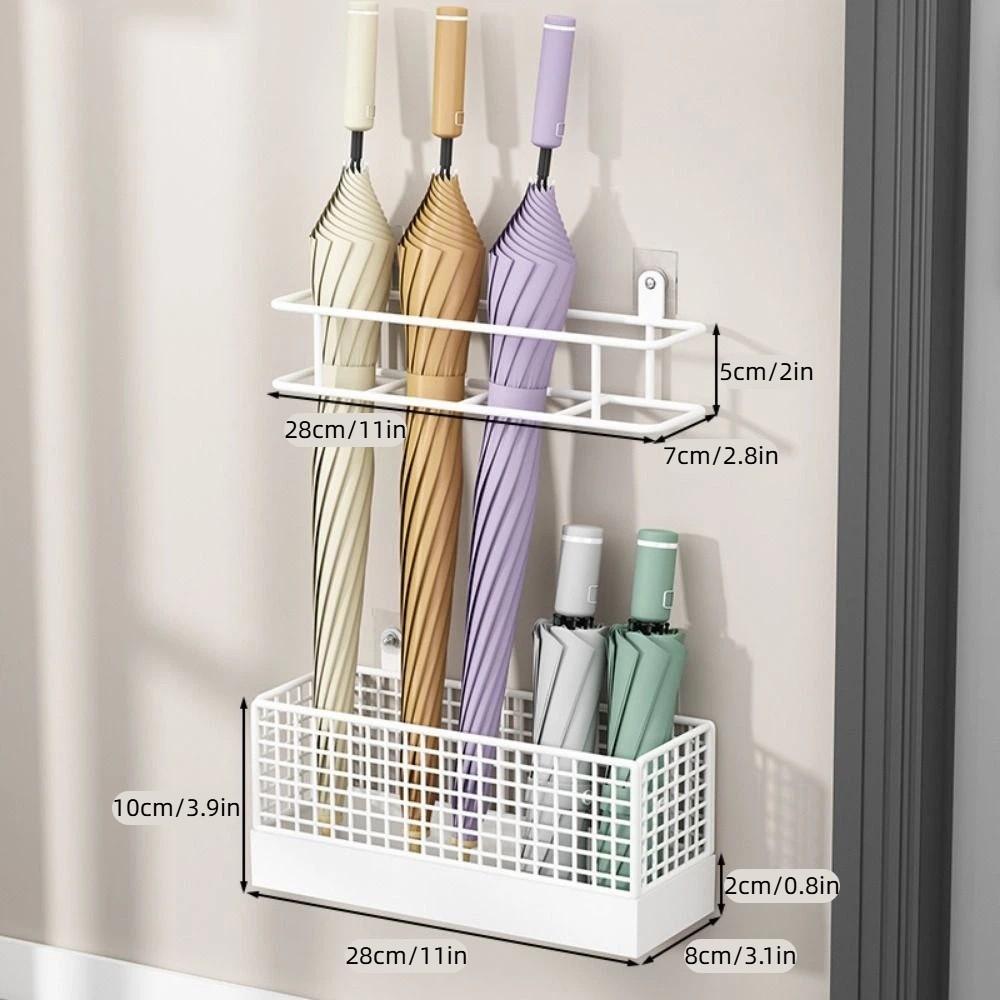 Metal Umbrella Holder Wall-Mounted Umbrella Organizer Space Saving Umbrella Stand Hotel