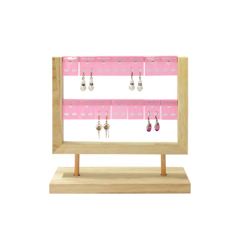 Solid Wood Multi-layer Jewelry Display Stand Earring Rack Earring Piece Matching Display Stand Simple Jewelry Storage Prop