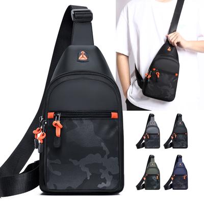 Borsa Messenger Multifunzione da Uomo a Spalla in Tessuto Borse da Petto a Tracolla Casual con Foro per Auricolari