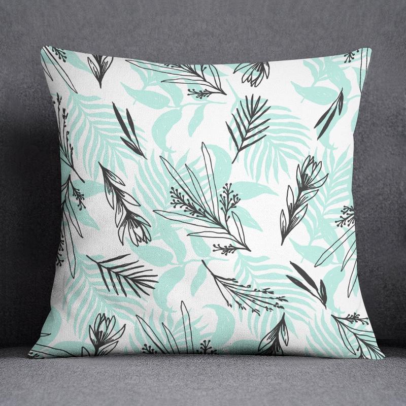 Abstract Summer Fresh Mint Blue Green Pattern Series Pillow  Bedroom Sofa Car Cushion Cover Case (45cm*45cm)