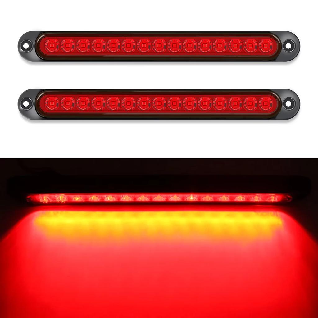 2PCS Truck Rear Tail Light for Car Trailer Lorry Turn Signal Stop Brake Lights Side Marker 15 LEDs Light Bar 12V 24V Universal