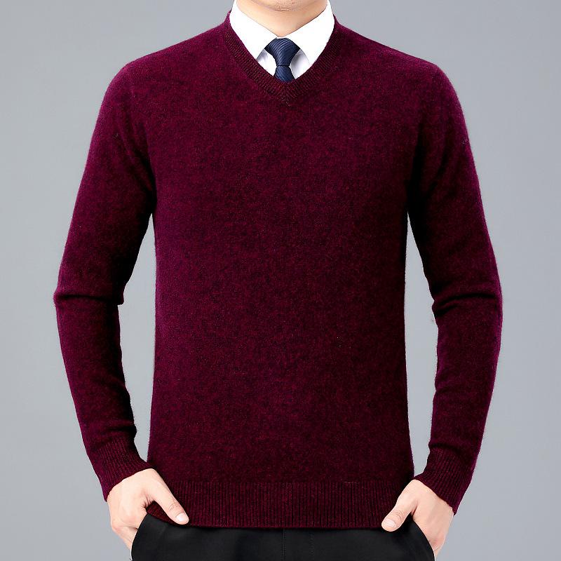 2025 Herren V-Ausschnitt Kaschmirpullover: Dick, Warm, Business Casual für Herbst/Winter