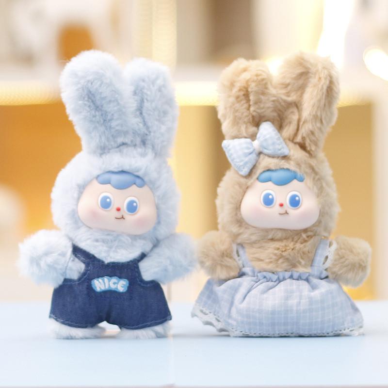 Countryside Style Shoulder Strap Skirt Plush Rabbit Vinyl Doll Pendant Kid Toy For Girls Birthday Gift