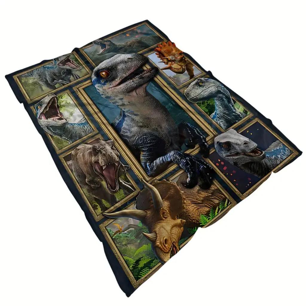1pc Blankets Jurassic dinosaurs Printed Flannel Blanket Quality Soft Warm Throw Blanket Winter Kids Couch Bed Fluffy Bedspread