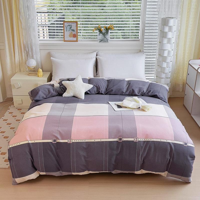 Minimalist Geometric Printing Duvet Cover All Cotton Quilt Cover Skin Friendly Breathable Queen Size Bedding for Kids Boys Girls