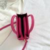 Elegantní Retro Jednobarevná Mini Kabelka Všestranná Korejský Styl Vzor Srdce Láska PU Kůže Crossbody Taška přes Rameno pro Středoškolačky