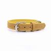 High Quality Durable Genuine Cow Leather Dog Leash Collar Set Solid Pattern Luxury Real Pet Lead Collar Factory