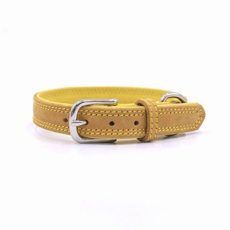 High Quality Durable Genuine Cow Leather Dog Leash Collar Set Solid Pattern Luxury Real Pet Lead Collar Factory