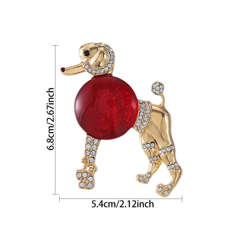 Elegant Poodle Brooch Secure Clasp Portable Alloy Jewelry for Formal Event Daily Wear