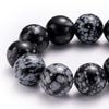 4/6/8/10 Mm Natural Snowflake Obsidian Loose Beads  Gemstone Smooth Round for Jewelry Making