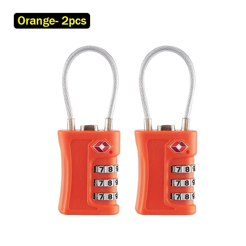 TSA Customs Code Lock for Travel Luggage Combination Padlock Password Changeable Locks Backpack Zipper with Cable Cabinet Locker