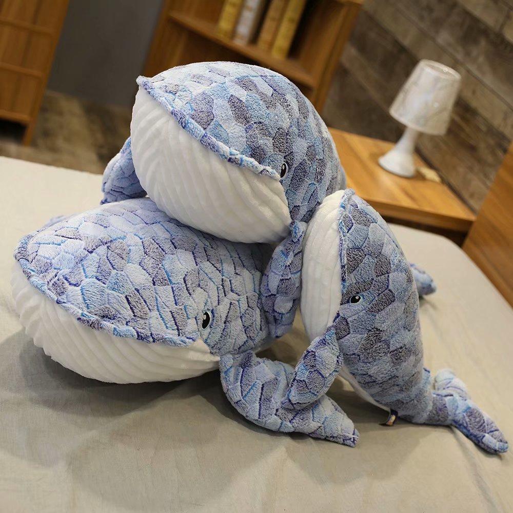 Giant Dimension Whale Plush Toy Blue Sea Animals Stuffed Toy Huggable Shark Gentle Animal Pillow Children Present