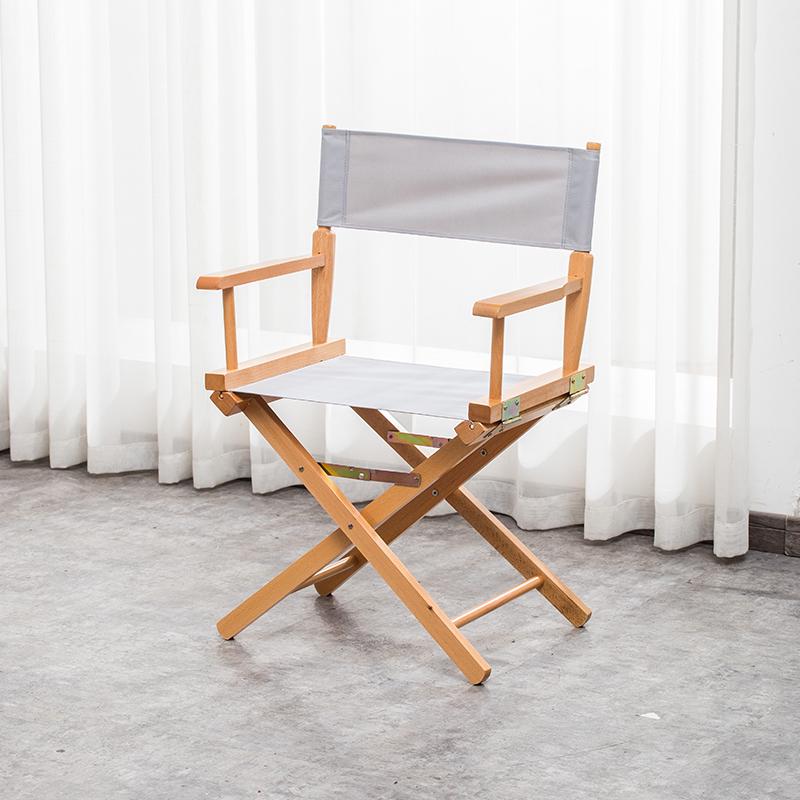 Skládací režisérské křeslo z masivního dřeva s plátěnou opěrkou - Barová stolička, Venkovní, Na líčení nebo Rybářské křeslo