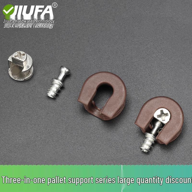 Minimalist Gunmetal Gray 3-in-1 Shelf Bracket & 12mm Cabinet Connector
