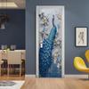 Beautiful Peacock Door Sticker Self Adhesive Wallpaper 3D DIY Renovation Waterproof Poster Bedroom