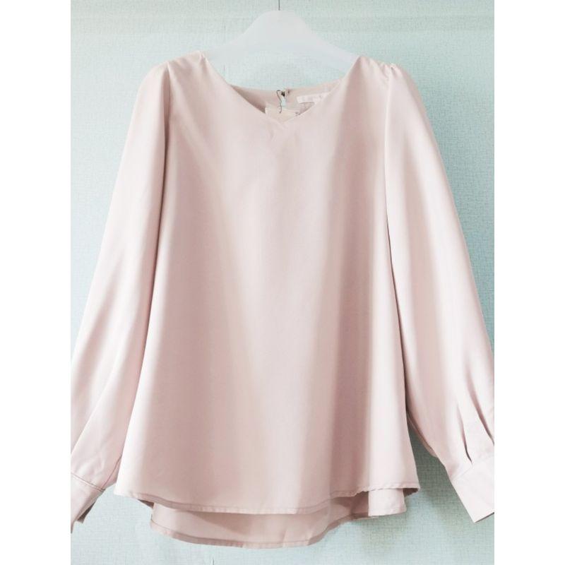 Export Daily Order Tail Goods V Neck Pullover Long Sleeves Shirt Women's Pure Color Fashion Commuter Professional Bottoming Shirt 2023 Spring Clothes