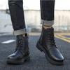Fashion Autumn Winter Cow Leather Boots for Men Fashion Casual Soft Sole Platform Shoes Male Designer Retro Black Zipper Work Boots Men