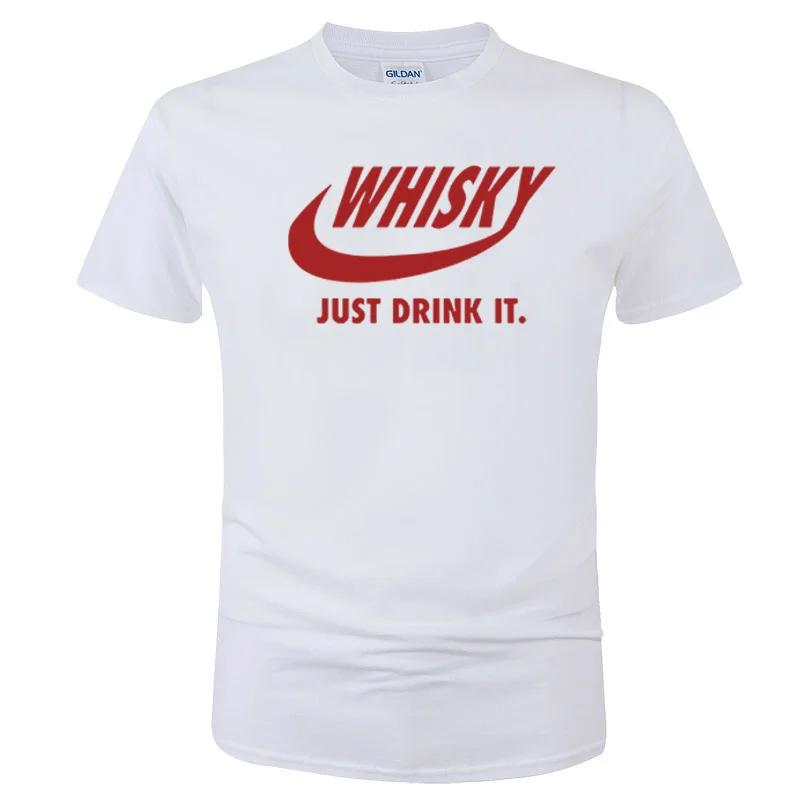 Summer Novelty Drink Whisky T Shirt Unisex Short Sleeve Fashion Hip Hop Cotton Crewneck Big Size Whiskey Print Unisex Tee Tops