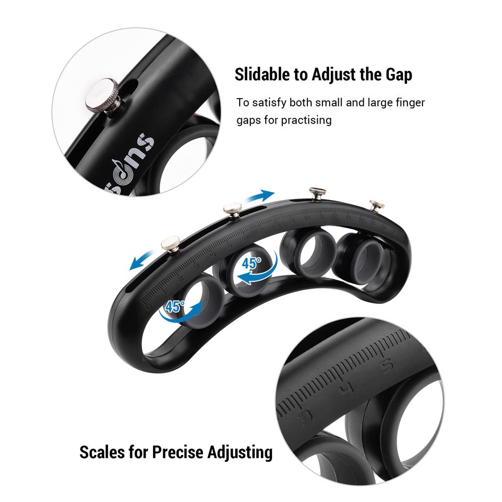 Antrenor de antrenament de antrenament pentru chitară bas, reglabil Flatsons, extinderea degetelor pentru degete