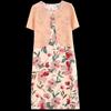Women's Mid-Length Floral Faux Two-Piece Dress