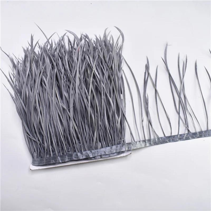Feather1Meters Pruning Goose Feathers Trim Tassel Fringe Ribbon Tape 6-8" Pheasant Feather for Crafts Costume Sewing Trimmings Carnival