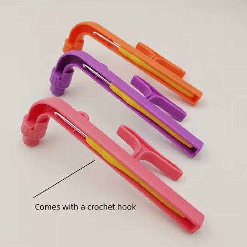 Beginner Crochet Holder Hook Set with Magic Loop Tool, Yarn Tension Regulator & Guide 3in1 Learning Aid for Amigurumi, Crochet for Crochet & Patterns