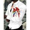 Fashionable Men's Top Shirt Button Lapel Lion Tiger Eagle Animal HD Pattern Soft and Comfortable Material Style