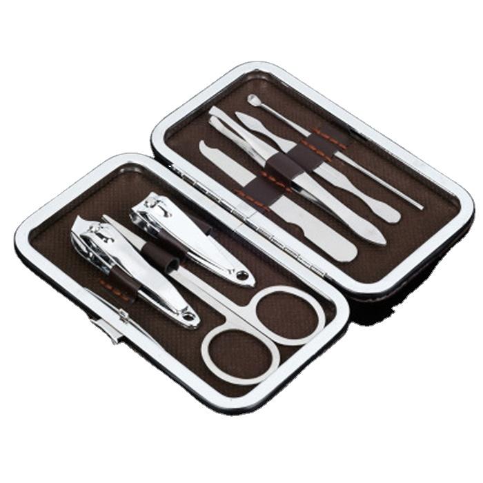 7 in 1 Beauty Lady Nail Care Kit Manicure Set Nail Scissors Pedicure Manicure Suit Portable Case серебряный