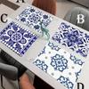 1 STuks 30x45cm Blauw En Wit Keramische Stijl Geometrisch Bohemien Placemat Tafelkleed Set Voor Koffiemok Kom En Borden Decoratie
