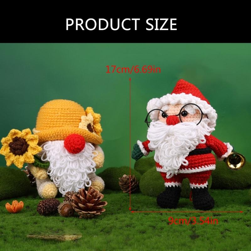 DIY Crochet Craft Set Christmas Crochet Kits Include Crochet Hook, Yarns, Needle, Instructions, Accessories for Beginner