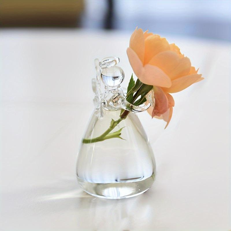 Modern Glass Flower Vase Compatible for Fresh or Artificial Flowers Cylindrical Round Vase with Smooth Sides Minimalist Wedding Centerpiece
