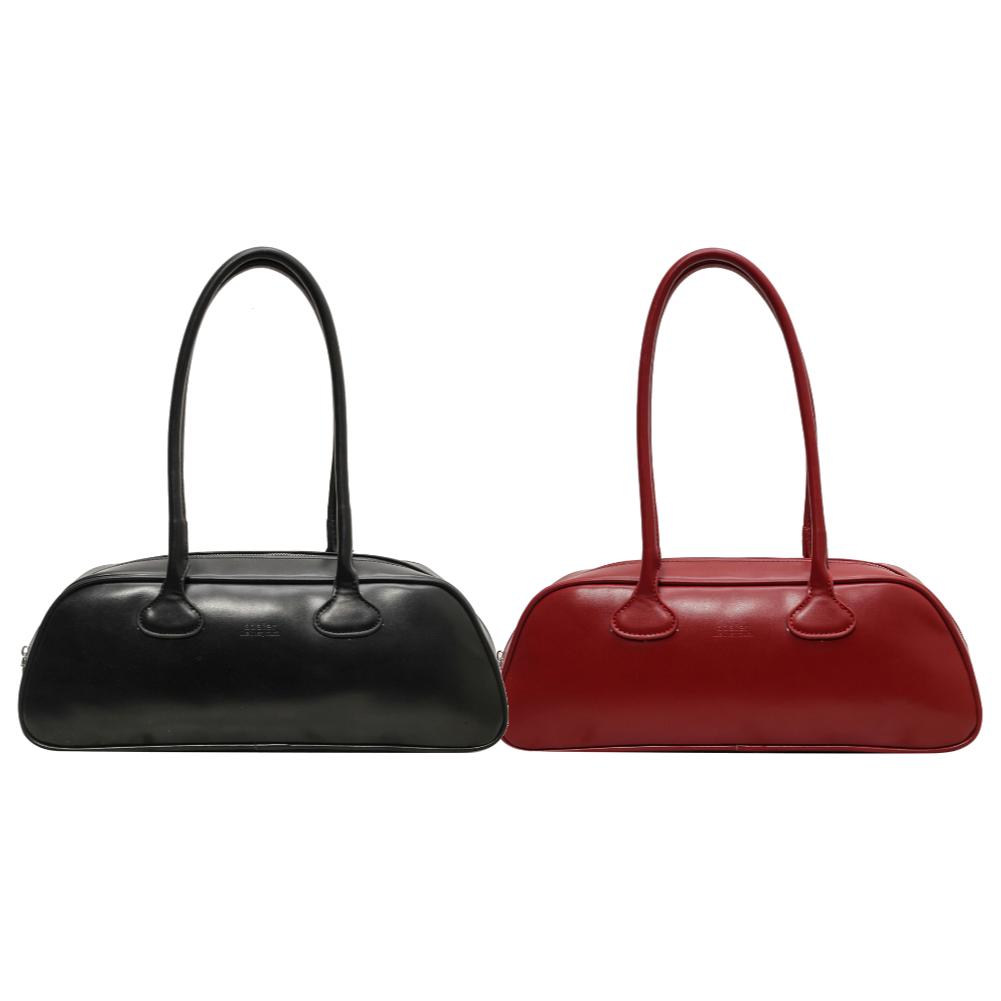 Women Fashion Shoulder Bag Large Capacity PU Leather Vintage Armpit Bags Solid Color Versatile Bowling Bag Commuting Handbag