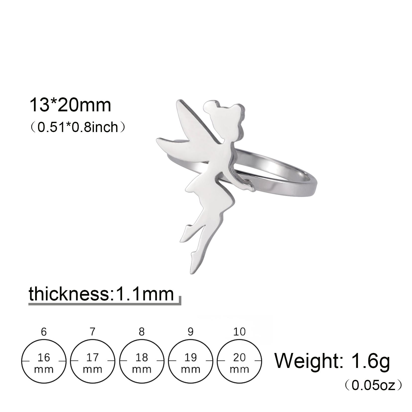 

Cazador Stainless Steel Fairy Angel Rings for Women Girl Jewelry Gold Color Finger Rings 2025 Party Birthday Gift Wholesale 2025 6