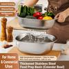 201 Stainless Steel Rice Washing Basin 2 in 1 Mixing Bowl New Vegetable Washing Basin  Kitchen Use